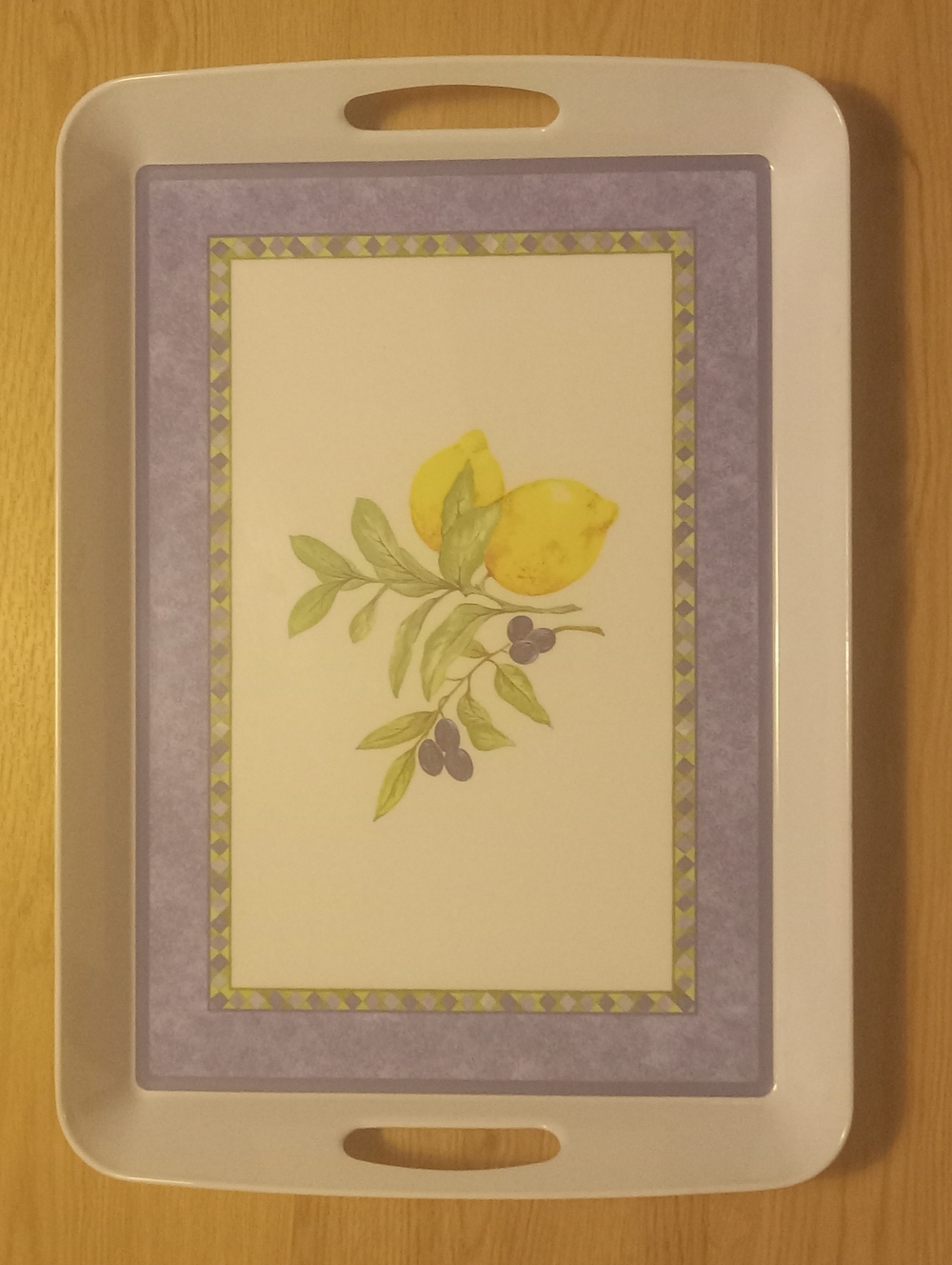 Royal Doulton Carmina White Melamine Tray with Lemon Motif